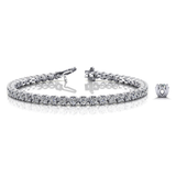 Round Brilliant Cut Prong Set Diamond Tennis Bracelet in 9K Solid Gold