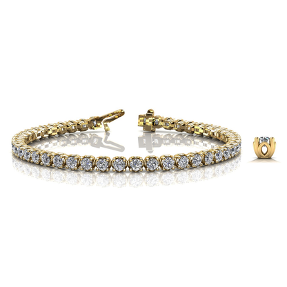 Brilliant Cut Round Diamond Tennis Bracelet in 9K Solid Gold