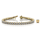 Round Brilliant Cut Prong Set Diamond Tennis Bracelet in 9K Solid Gold