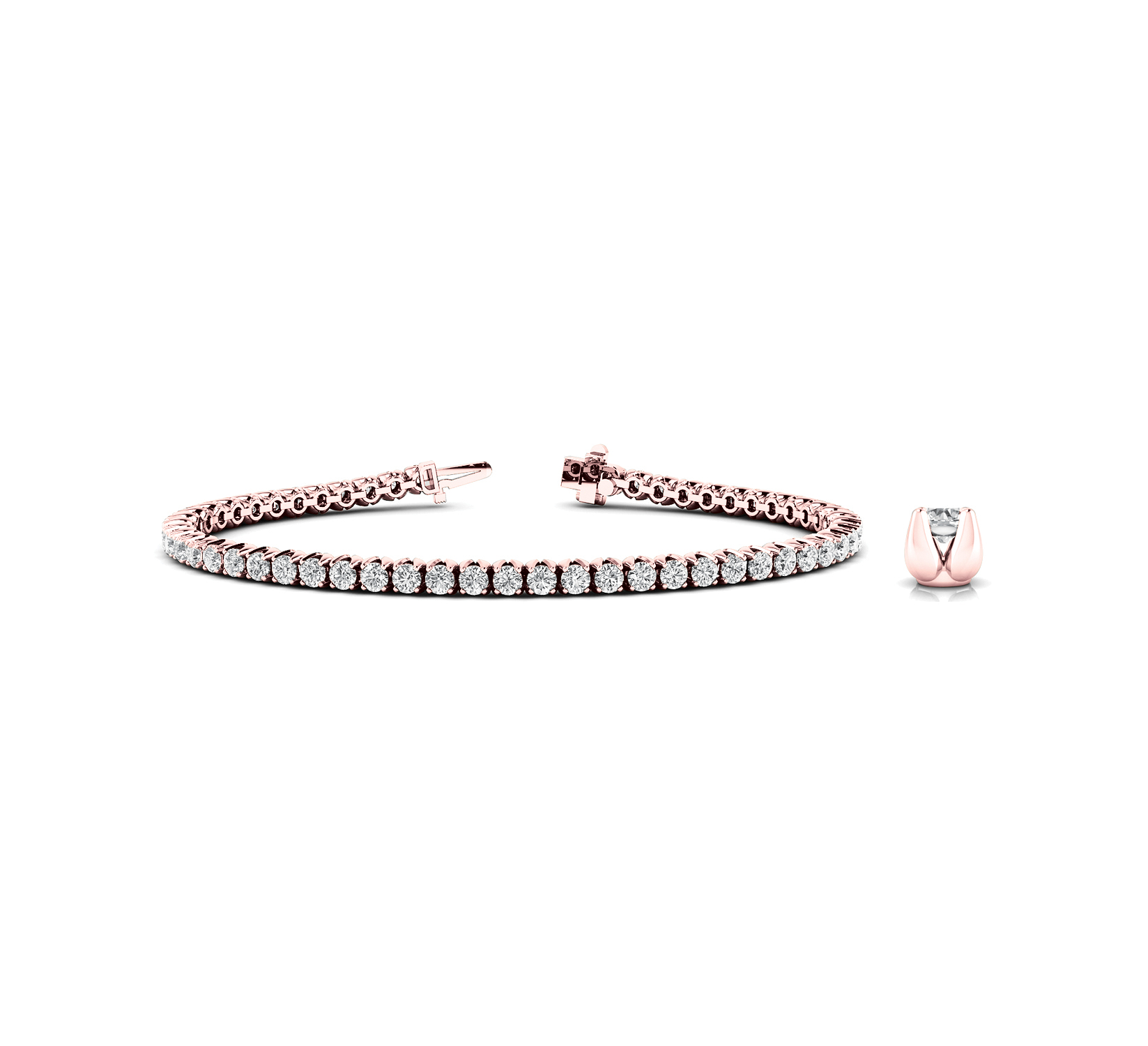 Round Cut Lab Grown or Natural Diamond Tennis Bracelet in Platinum