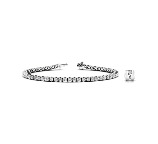 Premium Round Cut Lab Grown or Natural Diamond Tennis Bracelet in Gold & Platinum Finish