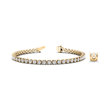 Lab Grown or Natural Round Cut Diamond Tennis Bracelet in 18K Gold and Platinum