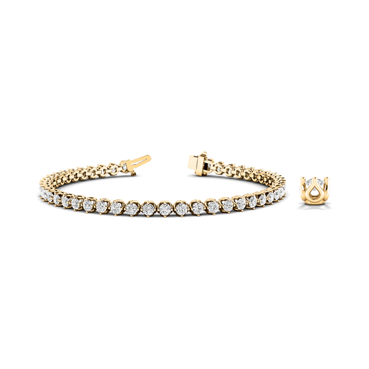 Classic Lab Grown Or Natural Round Cut Diamond Tennis Bracelet in 9K White Gold
