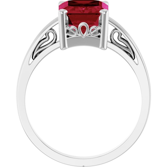Emerald Lab-Grown Ruby Solitaire Ring in Gold