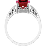 Emerald Lab-Grown Ruby Solitaire Ring in Gold
