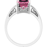 Emerald Pink Tourmaline Solitaire Ring in Gold