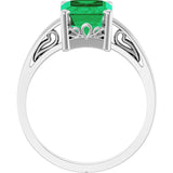 Emerald Lab-Grown Emerald Solitaire Ring in Gold