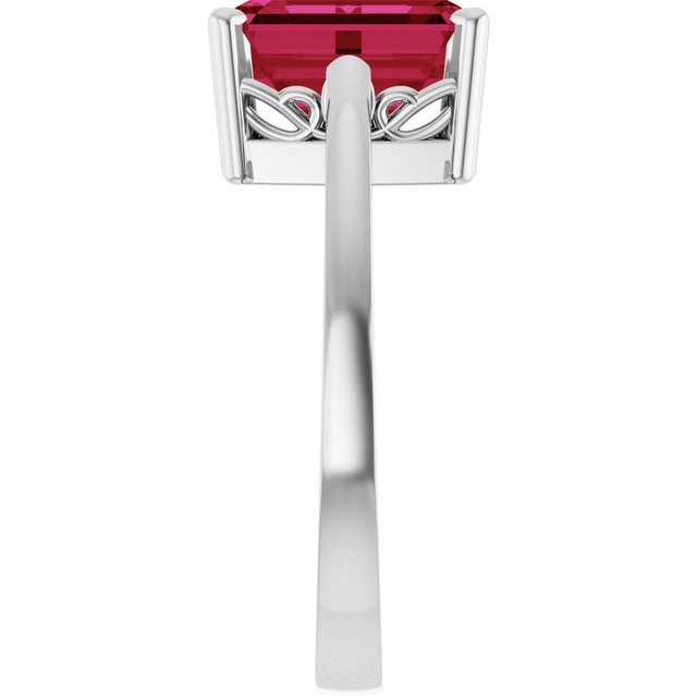 Emerald Lab-Grown Ruby Solitaire Ring in Gold