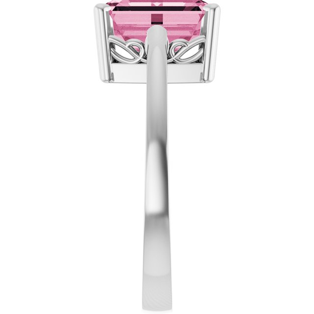 Emerald Pink Tourmaline Solitaire Ring in Gold