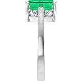 Emerald Lab-Grown Emerald Solitaire Ring in Gold