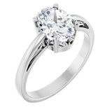 Oval White Sapphire Solitaire Ring in Gold