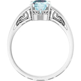 Oval Sky Blue Topaz Solitaire Ring in Gold
