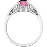 Oval Pink Tourmaline Solitaire Ring in Gold