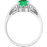 Oval Lab-Grown Emerald Solitaire Ring in Gold