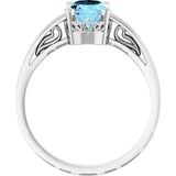 Oval Aquamarine Solitaire Ring in Gold