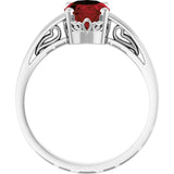Oval Mozambique Garnet Solitaire Ring in Gold