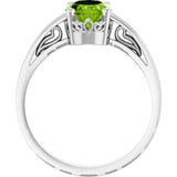 Oval Peridot Solitaire Ring in Gold