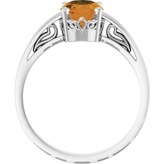 Oval Citrine Solitaire Ring in Gold