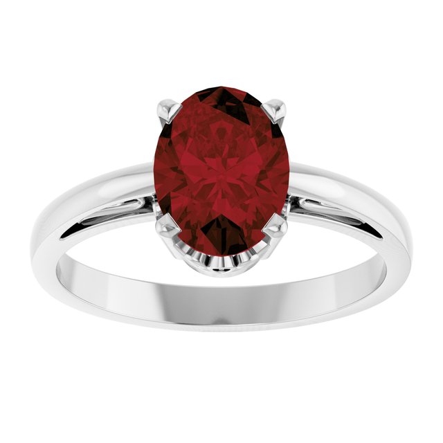 Oval Mozambique Garnet Solitaire Ring in Gold