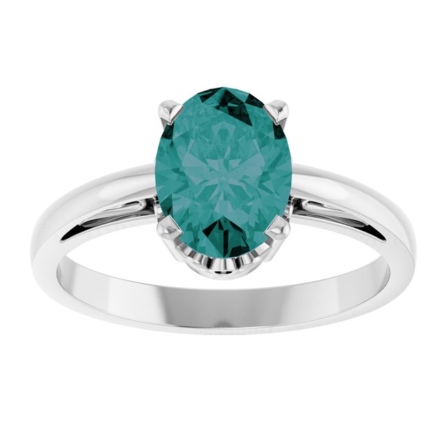Oval Lab-Grown Alexandrite Solitaire Ring in Gold