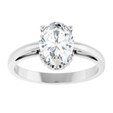 Oval White Sapphire Solitaire Ring in Gold