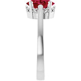 Oval Lab-Grown Ruby Solitaire Ring in Gold