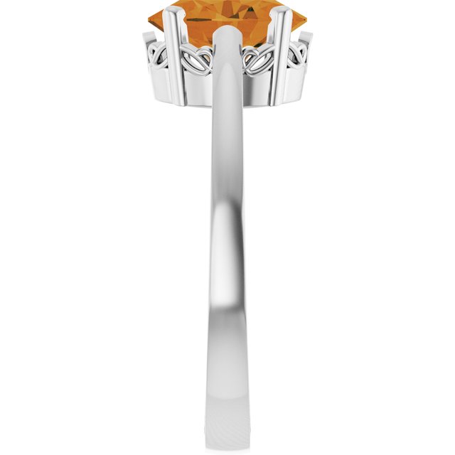 Oval Citrine Solitaire Ring in Gold