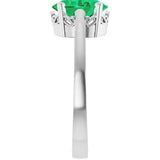 Oval Lab-Grown Emerald Solitaire Ring in Gold