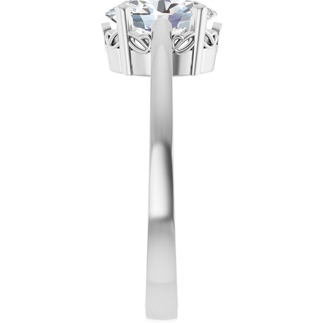 Oval White Sapphire Solitaire Ring in Gold