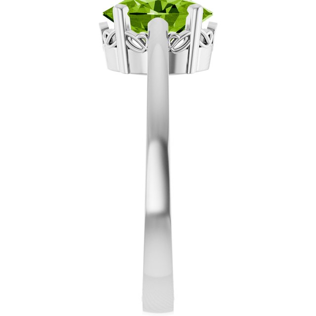 Oval Peridot Solitaire Ring in Gold