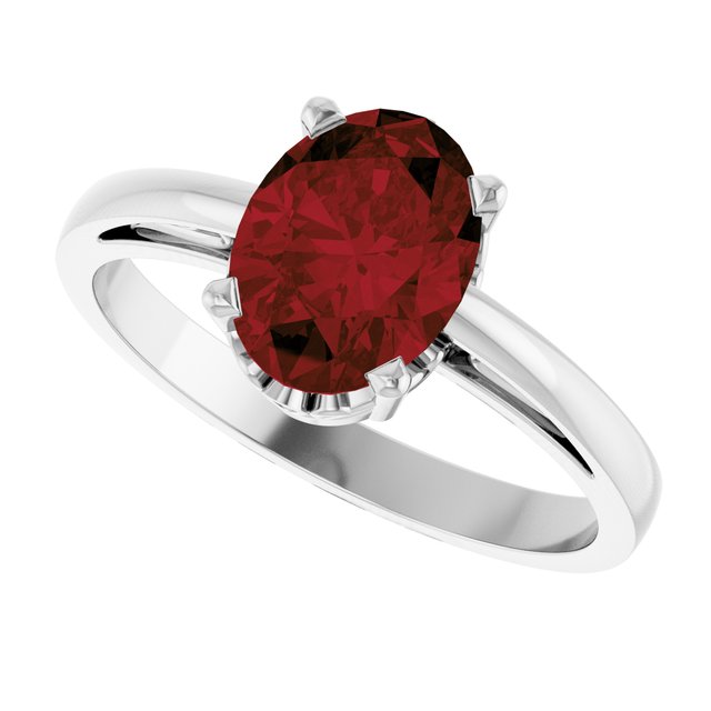 Oval Mozambique Garnet Solitaire Ring in Gold