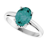 Oval Lab-Grown Alexandrite Solitaire Ring in Gold