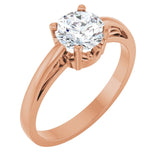 Round Lab-Grown Moissanite Solitaire Ring in Rose Gold