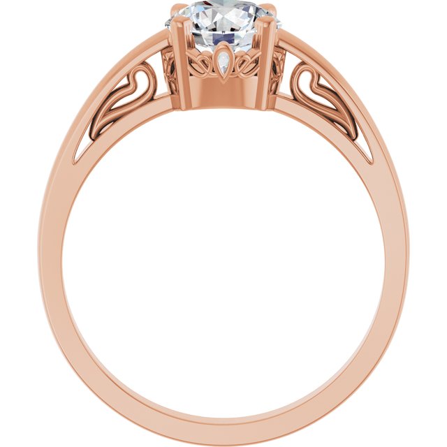Round Lab-Grown Moissanite Solitaire Ring in Rose Gold