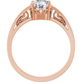 Round Lab-Grown Moissanite Solitaire Ring in Rose Gold