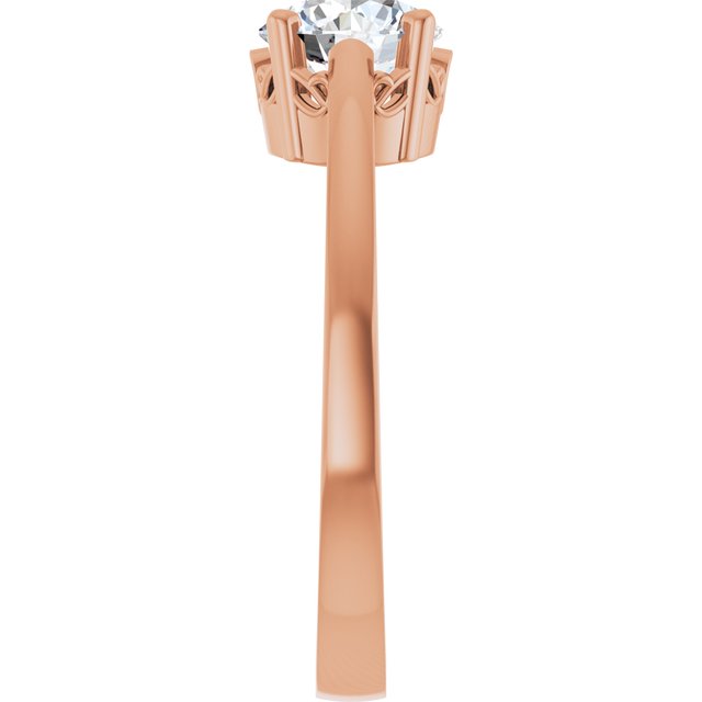 Round Lab-Grown Moissanite Solitaire Ring in Rose Gold