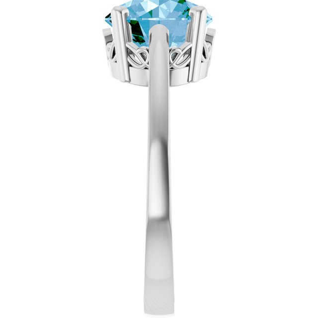 Round Swiss Blue Topaz Solitaire Ring in Gold