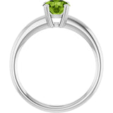 Natural Peridot 10k White Gold Solitaire Ring in
