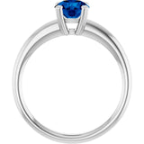 Lab-Grown Blue Sapphire 10k White Gold Solitaire Ring in