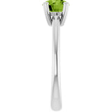 Natural Peridot 10k White Gold Solitaire Ring in
