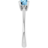 Natural Sky Blue Topaz 10k White Gold Solitaire Ring in
