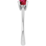 Lab-Grown Ruby 10k White Gold Solitaire Ring in