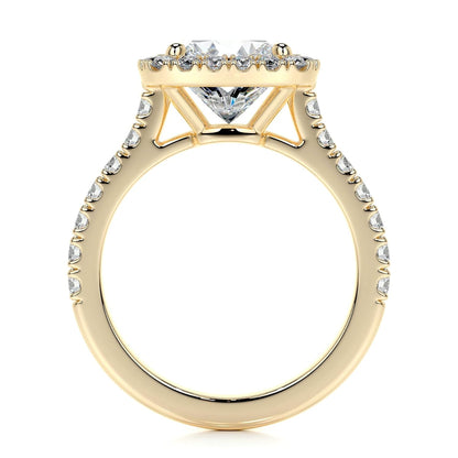 Cushion Cut Lab Grown Diamond Halo Engagement Ring with Pavé Side Stones – IGI Certified