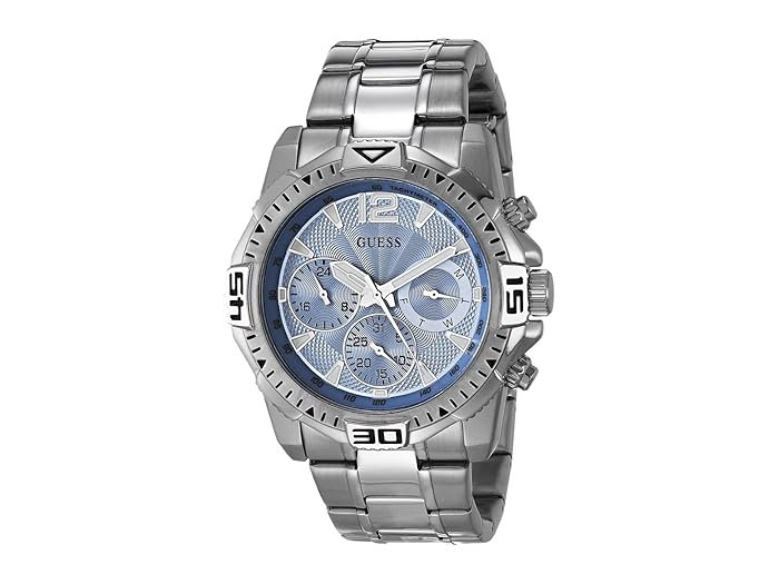 GUESS Men's Watch GW0056G2 – 43mm Stainless Steel Bracelet, Silver-Tone Case