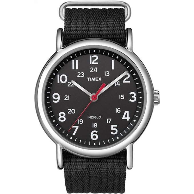 Unisex Weekender Watch with Black Fabric Strap