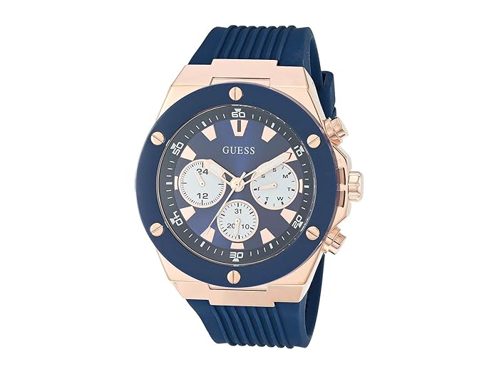 GUESS Men's Watch GW0057G2 – 46mm Blue Silicone Strap