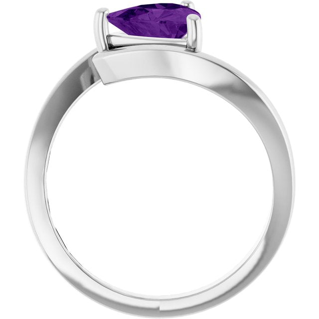 Trillion Amethyst Solitaire Ring in Gold and Platinum | 8x8x8mm