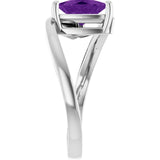 Trillion Amethyst Solitaire Ring in Gold and Platinum | 8x8x8mm