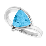 Trillion Swiss Blue Topaz Solitaire Ring in Gold | 8x8x8mm