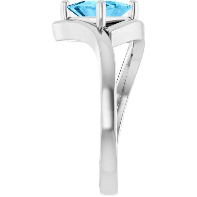 Trillion Swiss Blue Topaz Solitaire Ring in Gold | 8x8x8mm